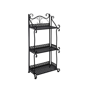 Levede Plant Stand 3 Tiers Outdoor Indoor Black-1973193777447309312