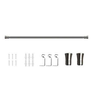 Marlow Satin Nickel Curtain Rod Steel Quiet Rail Pole Pommel Set Adjustable-1996005375995940864