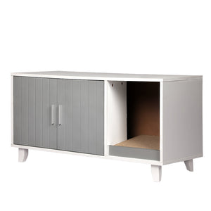 PaWz Enclosed Cat Litter Cabinet Box Grey-1975420459436609536