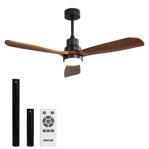 Spector 52'' Wood Ceiling Fan DC Motor Walnut-1973193857139085312