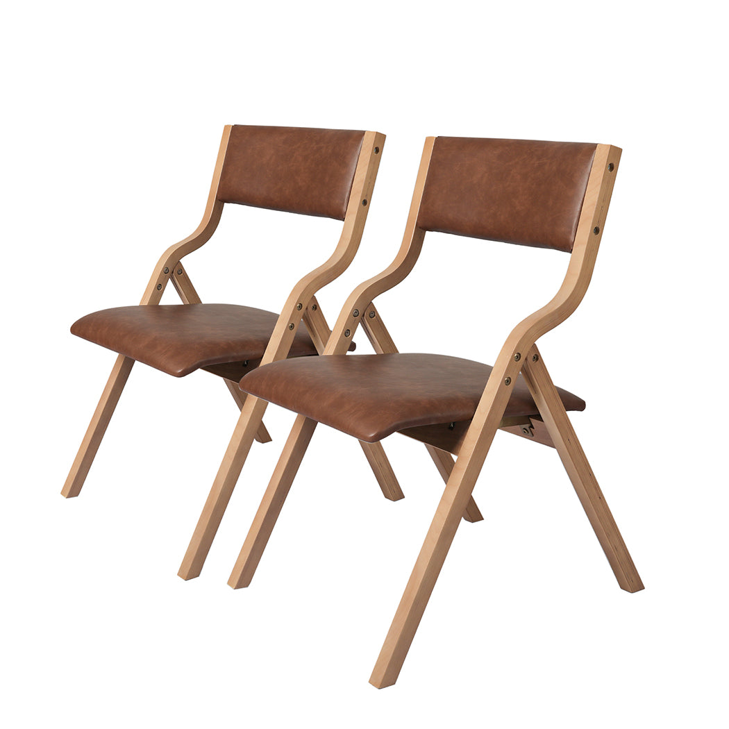 levede-2x-dining-chairs-foldable-pu-brown-1975420497265037312