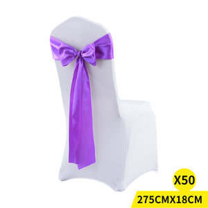 50x Satin Chair Sashes Cloth Cover Wedding Lavender-1975420513408913408