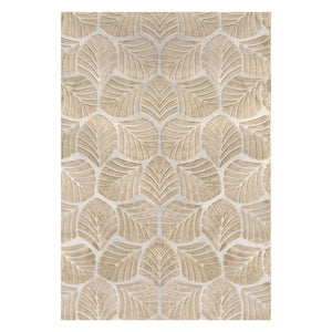 Marlow Floor Rug Soft Embossed Carpet Non Slip Plush Shaggy Rugs Leaf Pattern-1996005379389132800