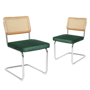 Levede 2xRattan Chair Dining Chairs Green-1975420498355556352