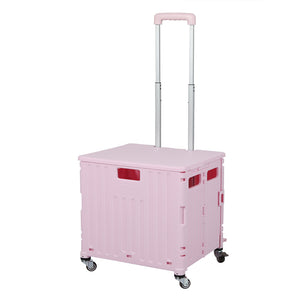Folding Shopping Trolley Cart Portable Pink-1973193722866831360