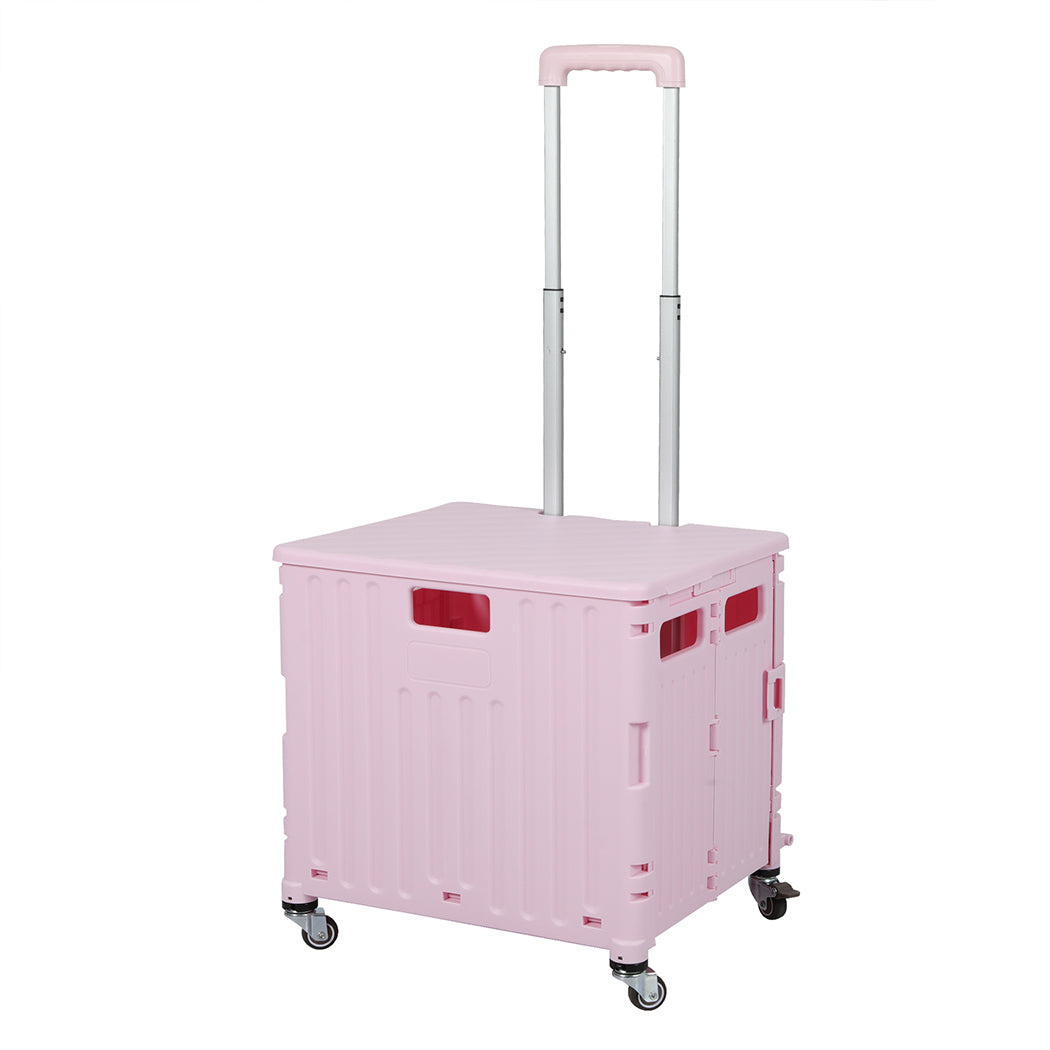 folding-shopping-trolley-cart-portable-pink-1973193722866831360
