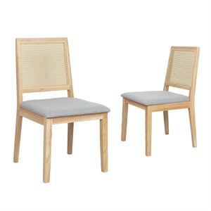 Levede 2x Rattan Dining Chair Solid Wood Lounge-1996005437534769152
