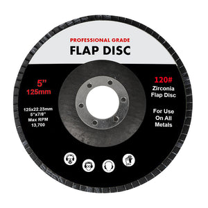 Traderight Flap Discs 125mm 5" Zirconia 1x20mX3 60SQM-1975420466780835840