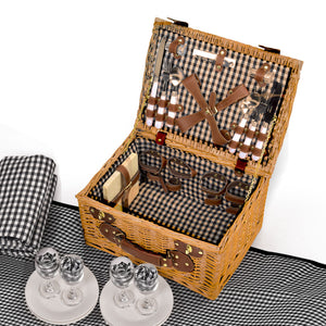 4 Person Picnic Basket Baskets Set Outdoor-1973193795138883584