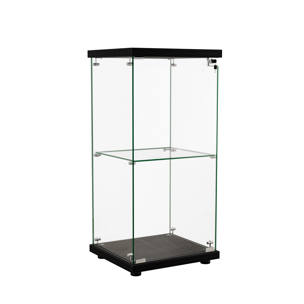 stacked-display-cabinet-collection-storage-tempered-glass-2-tier-with-lock-black-1996005385034665984