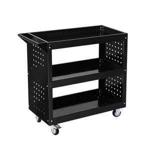 Traderight Tool Trolley Cart 3Tier Toolbox Black-1973193893809885184