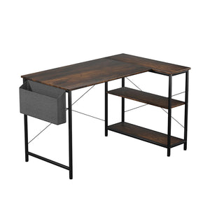 Levede L Shaped Computer Desk Corner Desk Brown-1996005368580411392