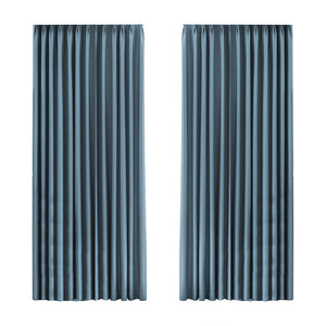 Marlow 2XBlockout Curtains Chenille 180x250 Blue CD1016-180x250-DG-1973194067152080896