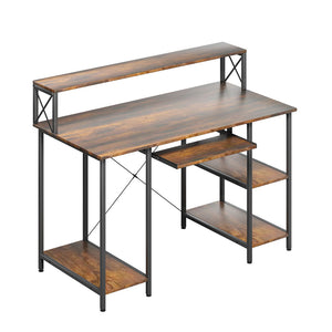 Levede Office Gaming Computer Desk Brown-1996005369473798144