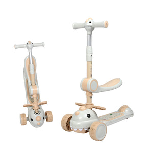 BoPeep Foldable Kids Scooter Flip-able Seat Beige-1996005546536341504