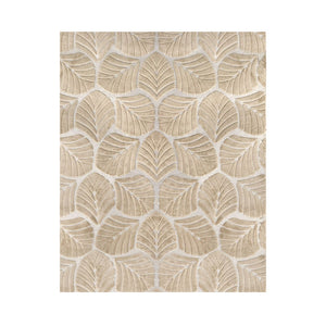 Marlow Floor Rug Soft Embossed Carpet Non Slip Plush Shaggy Rugs Leaf Pattern-1996005379183611904