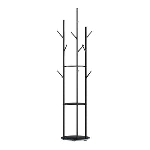 Levede Coat Rack Clothes Stand 8 Hook Organizer Black-1973193820665417728