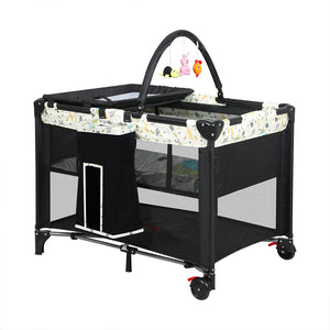 BoPeep Baby Cot Bed Crib Portable Bassinet Black-1973193914328420352
