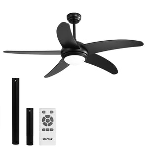 Spector 52'' Ceiling Fan LED Light DC Black-1973193856568659968
