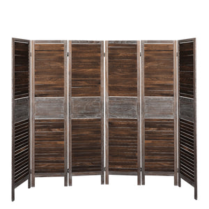 Levede Room Divider 6 Panel Folding Brown-1973193787844988929
