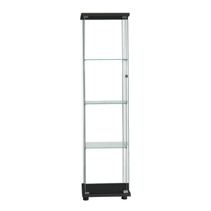 Stacked Display Storage Cabinet Glass Black-1973193812079677441