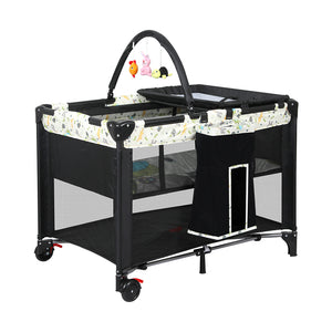 BoPeep Baby Cot Bed Crib Portable Bassinet Black-1973193914328420353