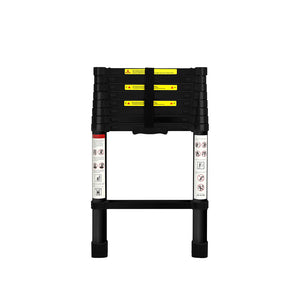 Traderight Multipurpose Aluminium Ladder Telescopic 2.6M Black 2.6 Meter-1973193881751261185