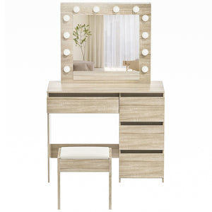 Levede Dressing Table Stool Set Makeup Mirror Led-1996005494019461121