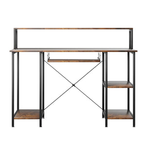 Levede Office Gaming Computer Desk Brown-1996005369473798145