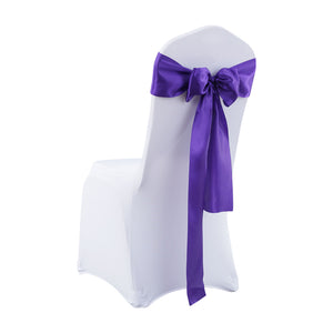 20x Table Runner Satin Chair Sashes Eggplant-1975420511928324097