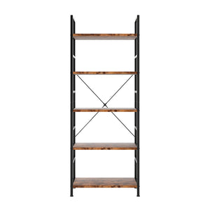 Levede 5-Tier Industrial Bookshelf Bookcase 157.5cm-1996005585740500993