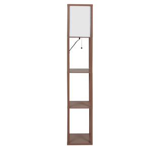 EMITTO LED Floor Lamp with Storage Shelf Brown-1973193956355346433