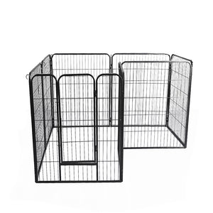 PaWz 8 Panel Pet Dog Playpen Puppy Exercise Black 2.5kg Mackerel & Lamb-1975420507880820737