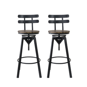 Levede 2x Bar Stool Industrial Adjustable-1996005467368853505