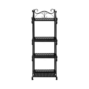 Levede Plant Stand 4 Tiers Outdoor Indoor Black-1973193777631858689