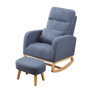 Levede Rocking Chair Ottoman Footrest With Side Pocket-1996005438465904641