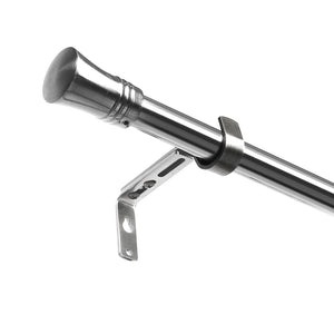 Marlow Satin Nickel Curtain Rod Steel Quiet Rail Pole Pommel Set Adjustable-1996005375995940865