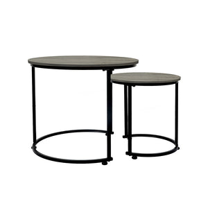 Levede Round Nesting Table Coffee Table Wood Side Table-1996005526147829761