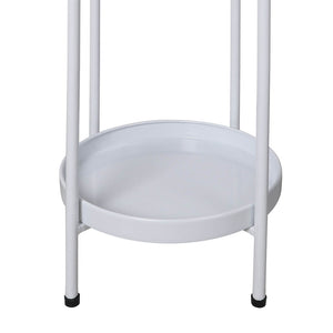 Levede 2 Tiers Plant Stand Metal Flower White Medium-1973193776063188993