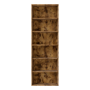 Levede 6 Tier Book Shelf Adjustable Shelves Walnut-1996005525510295553