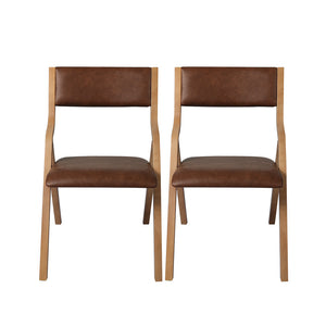 Levede 4x Dining Chairs Foldable PU Tan-1996005478429233153