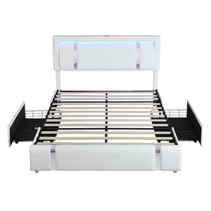 Levede Queen Bed Frame With Adjustable Headboard White-1996005425044131841