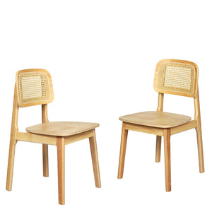 Levede 2x Rattan Dining Chair Wooden Kitchen Chair-1996005431016820737