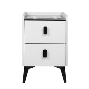 Levede Bedside Table LED Lights Drawers Storage-1996005372405616641