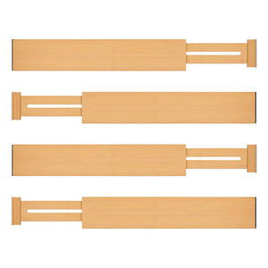 Levede Natural 4 Pack Bamboo Expandable Drawer Divider-1996009988602073089