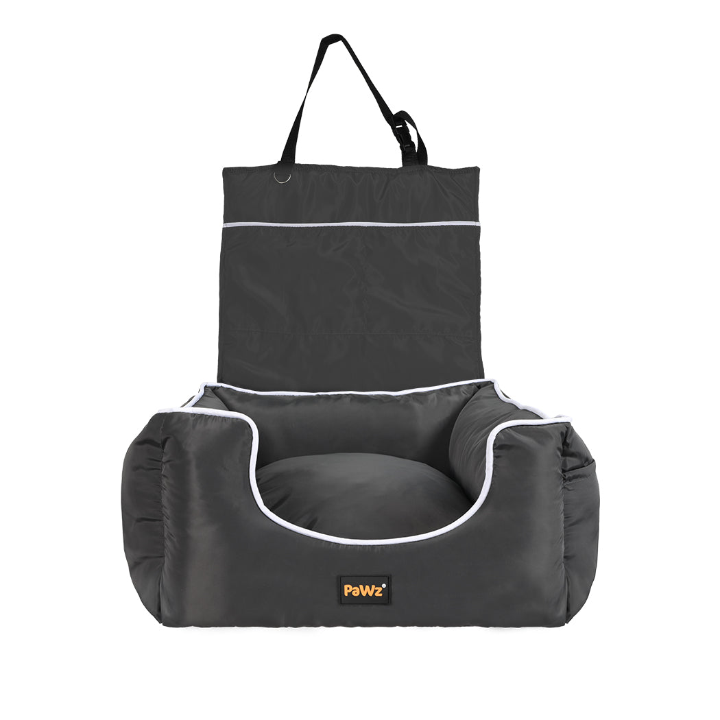 pawz-dog-car-booster-seat-belt-pet-backrest-grey-1973193677996167169