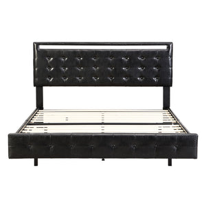 Levede  Floating Bed Frame Double with Headboard LED Lights Mattress Base-1996005556657197057