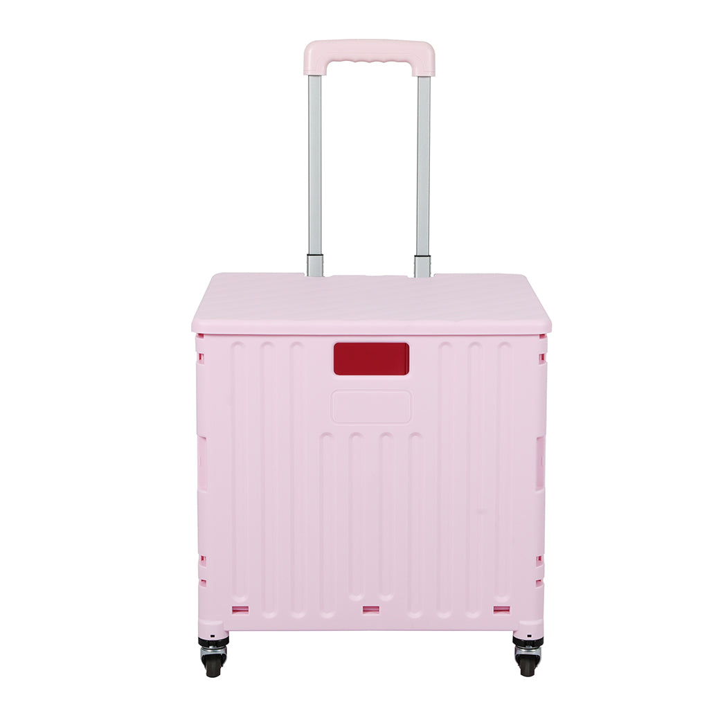 folding-shopping-trolley-cart-portable-pink-1973193722866831361
