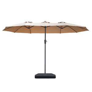 Centra 4.5M Double-sided Patio Umbrella Outdoor Umbrella Base Stand Khaki-1996005404668203009