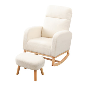 Levede Rocking Chair Ottoman Footrest With Side Pocket-1996005438277160961